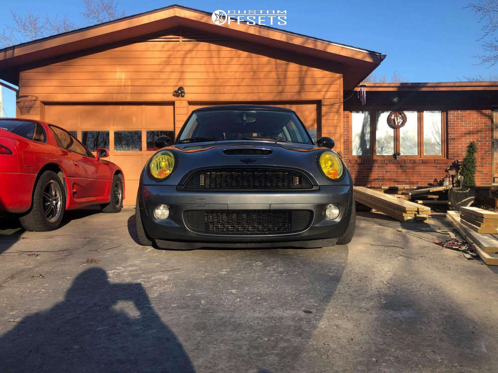 2008 Mini Cooper with 17x7 43 Enkei RPF1 and 215/40R17