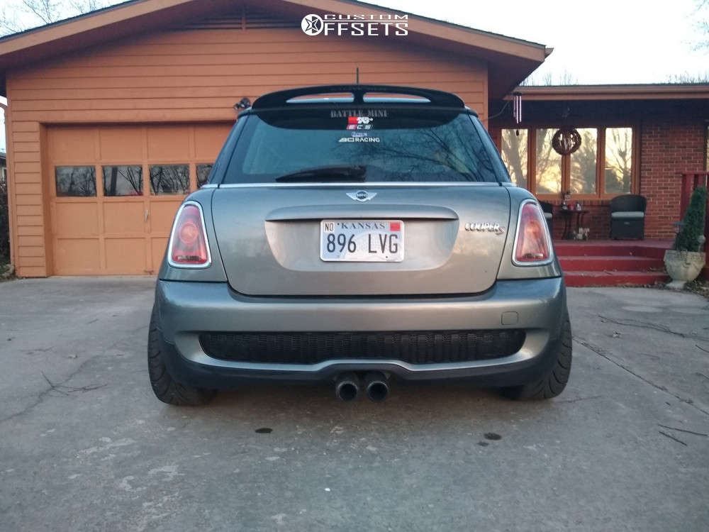 2008 Mini Cooper with 17x7 43 Enkei RPF1 and 215/40R17