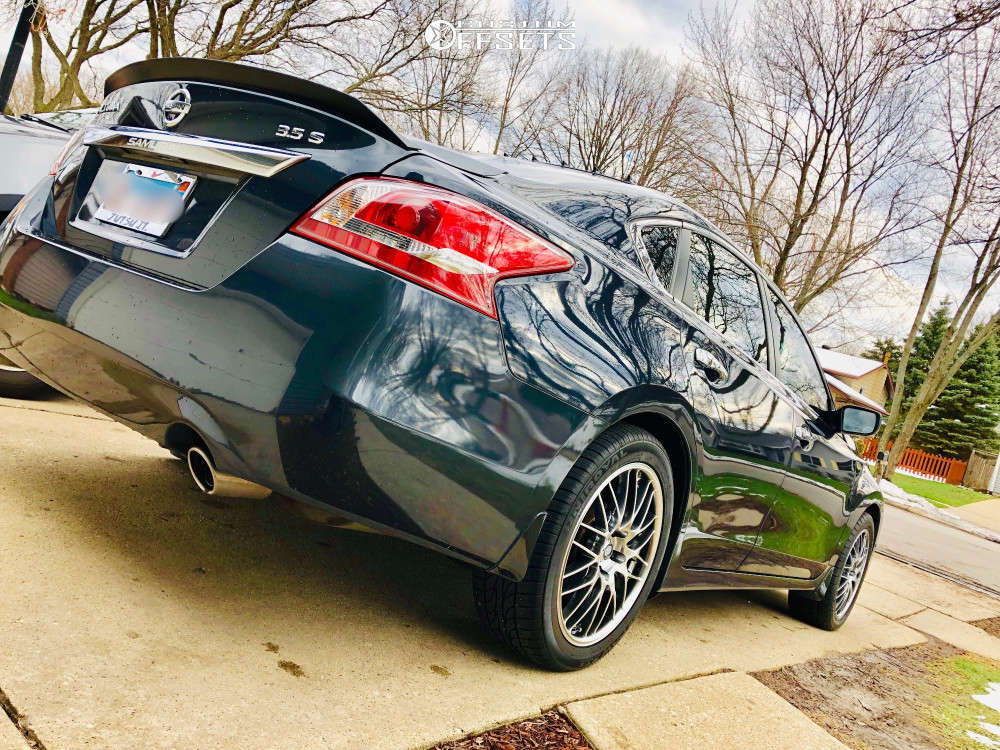 2013 Nissan Altima with 18x7.5 38 Enkei Ekm3 and 235/45R18 Nankang NS