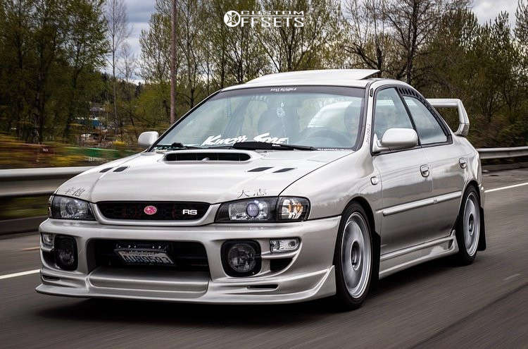 2001 Subaru Impreza with 17x7.5 48 Enkei RPF1 and 215/45R17