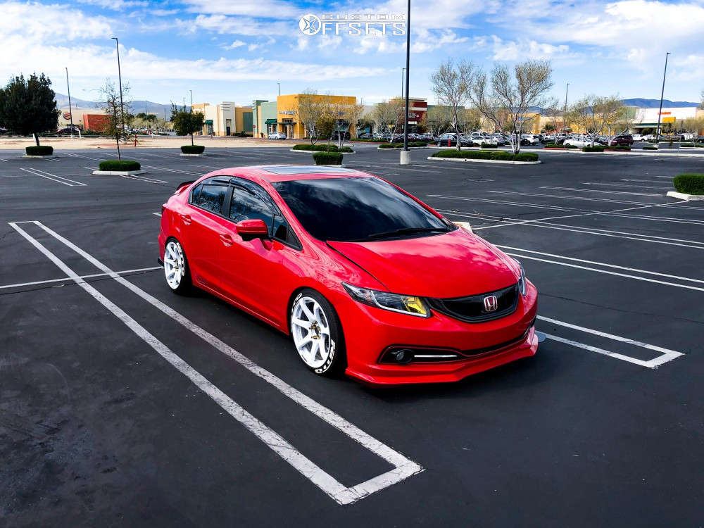 2015 Honda Civic with 18x9 25 Cosmis Racing Mr7 and 225/40R18 Nitto Neo