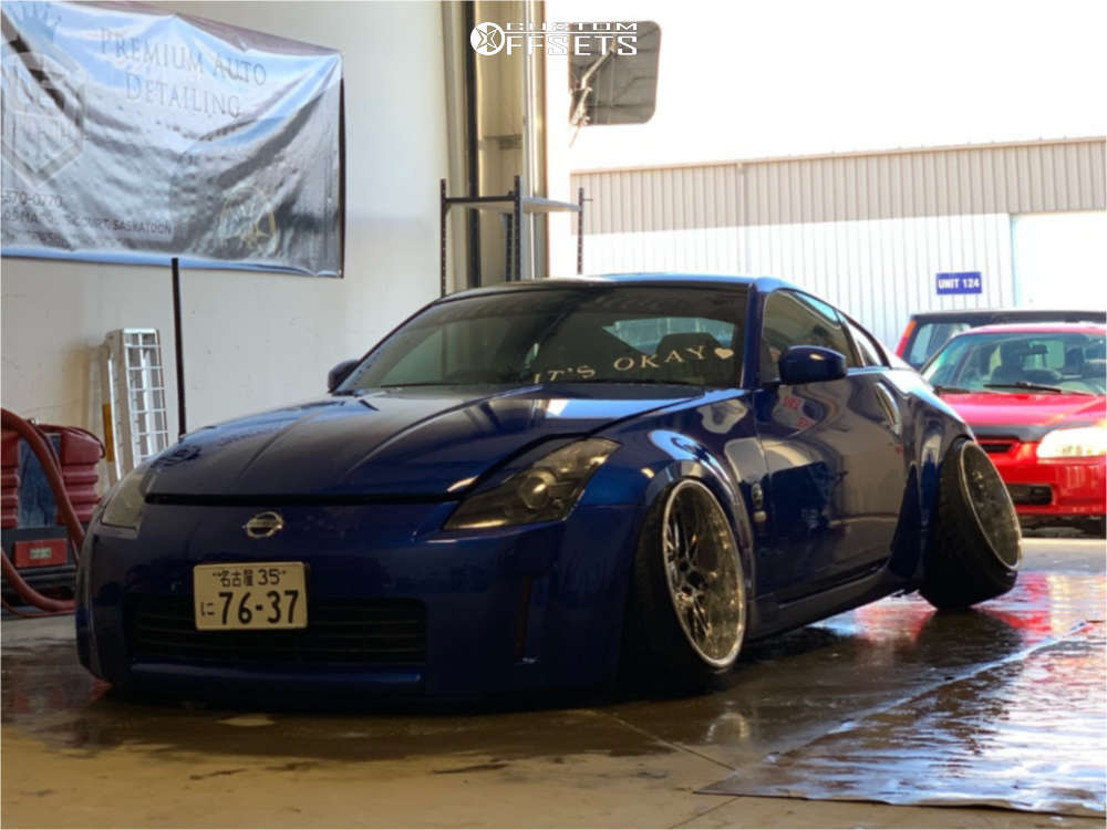2003 Nissan 350Z with 18x10.5 -10 Weds Borphe and 225/40R18