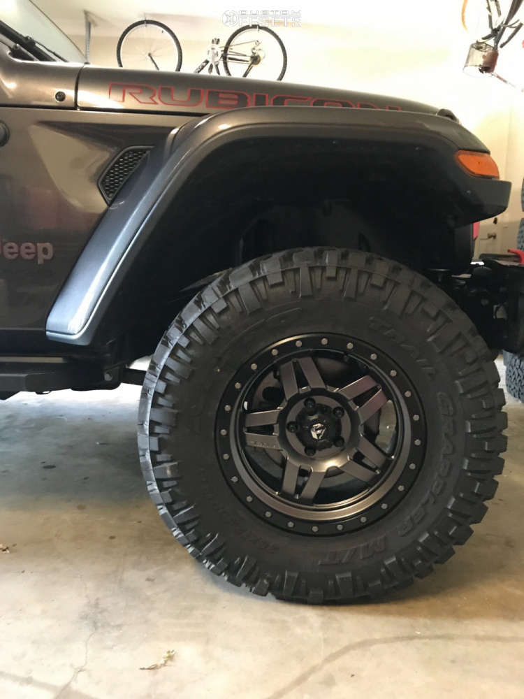 2019 Jeep Wrangler with 18x9 1 Fuel Anza and 35/12.5R18 Nitto Trail