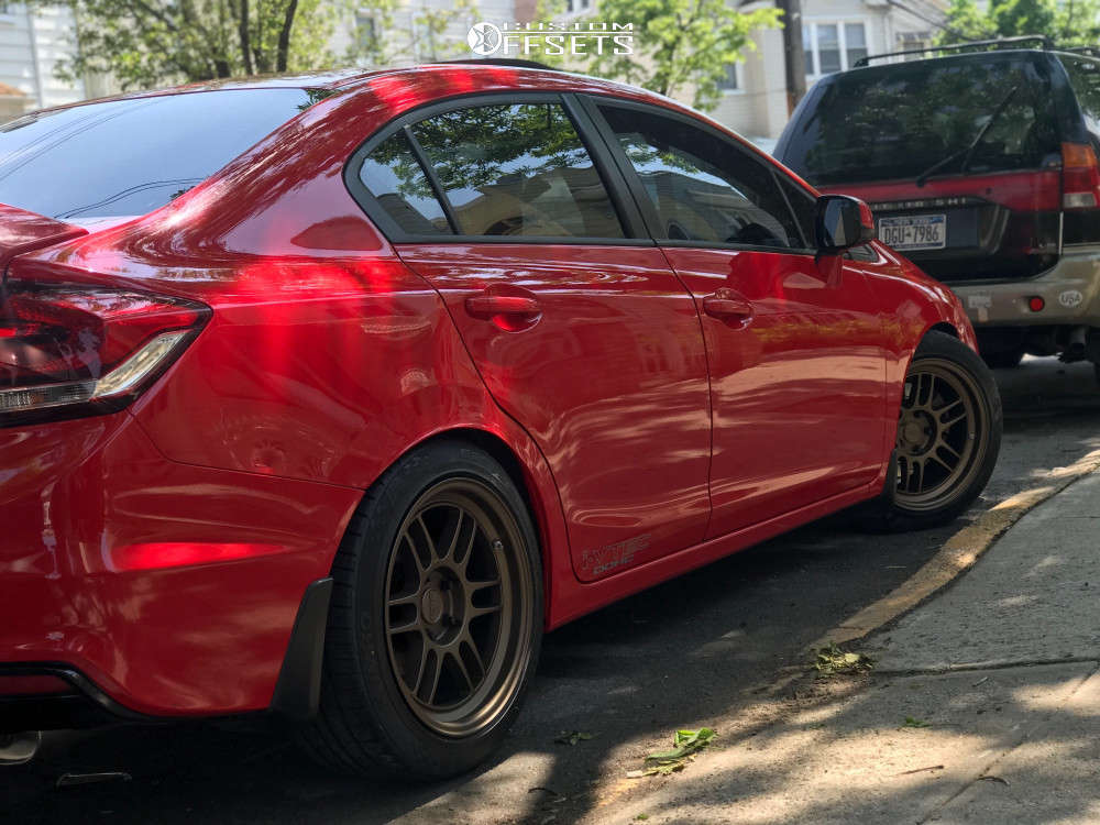 2013 Honda Civic with 17x9 30 ESR Sr11 and 235/45R17 Kumho Ps31 and
