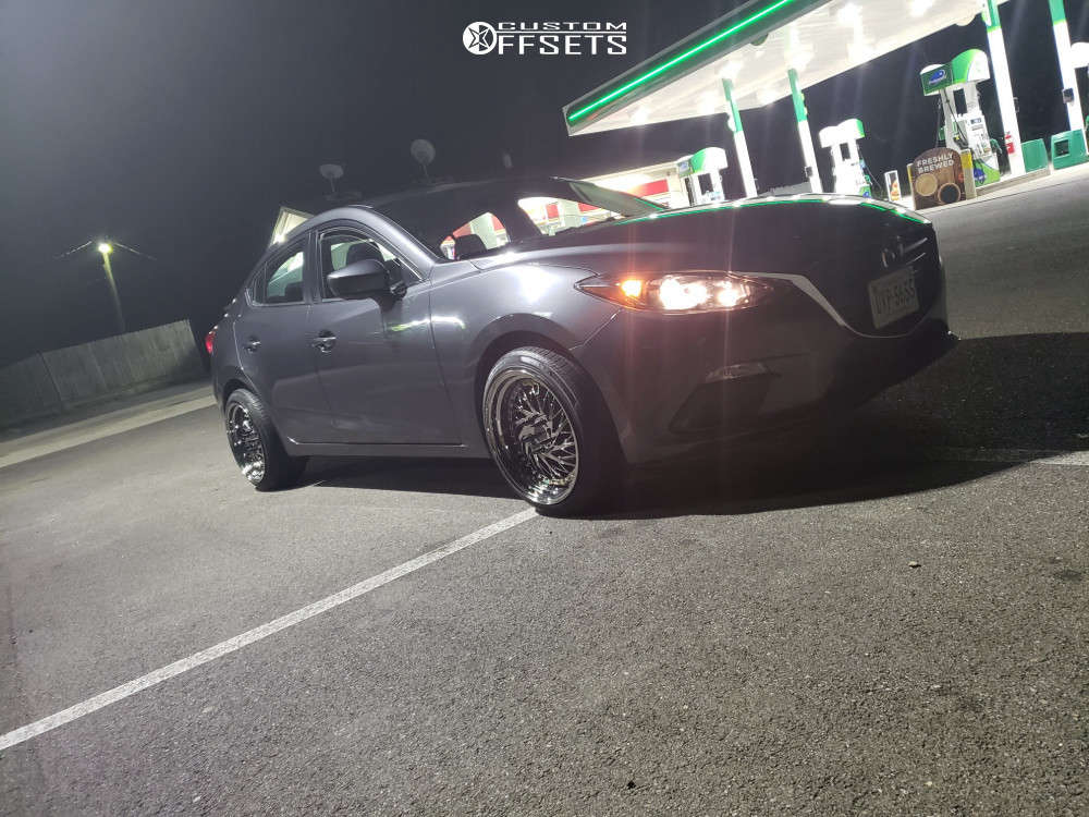 2016 Mazda 3 with 18x9.5 15 Aodhan Ds03 and 225/45R18 Pirelli P