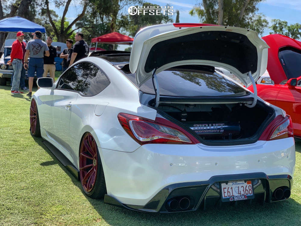 2015 Hyundai Genesis Coupe Wheel Offset HellaFlush Air Suspension
