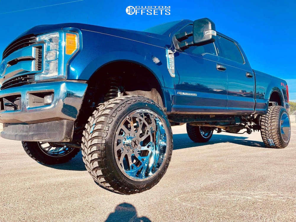 2017 Ford F250 Super Duty with 24x14 76 Xtreme Force Xf8 and 37/13.5R24 Road One Cavalry Mt