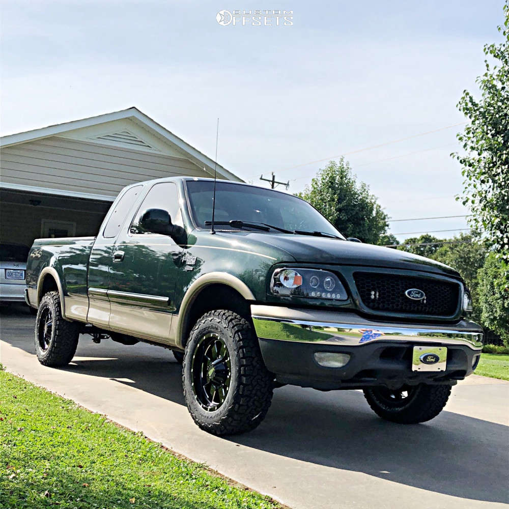 2001 Ford F-150 with 18x9 0 Moto Metal Mo962 and 275/65R18 BFGoodrich All  Terrain TA KO2 and Stock | Custom Offsets, image size:1000x1000