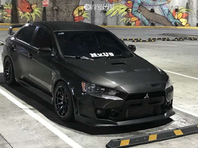 2011 Mitsubishi Lancer with 18x9.75 35 XXR 527 and 255/40R18 Dunlop ...