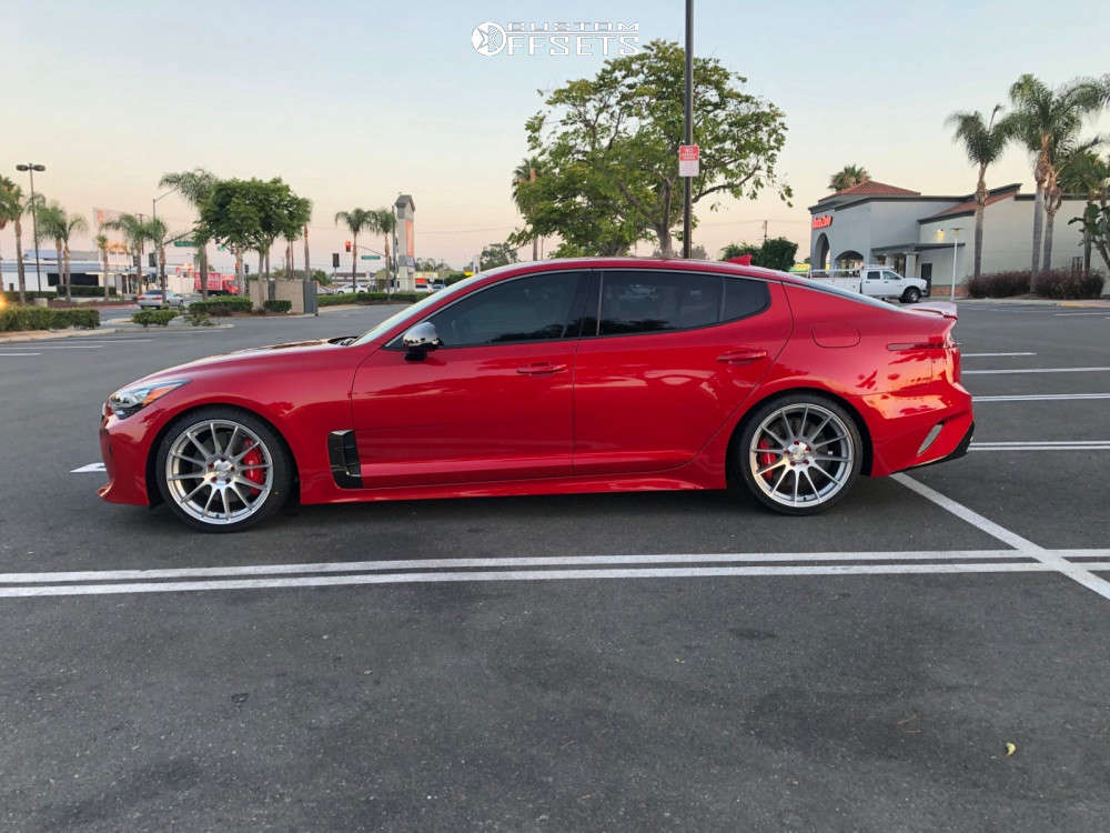 2018 Kia Stinger with 19x8.5 35 Ground Force Gf6 and 245/35R19 Nankang