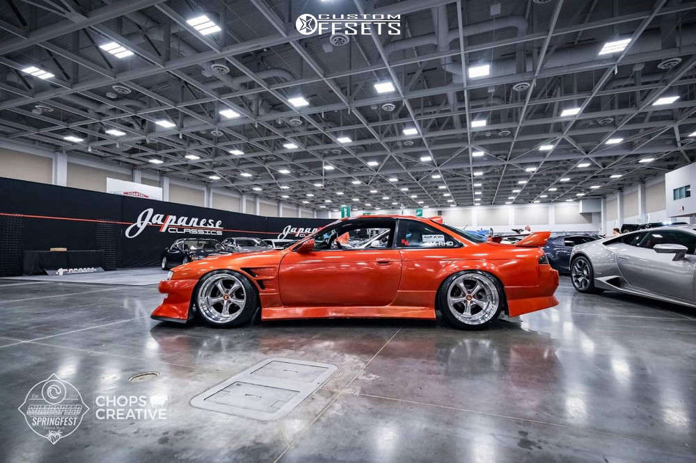1995 Nissan 240SX with 18x10 12 Work VS KF and 225/40R18 Federal