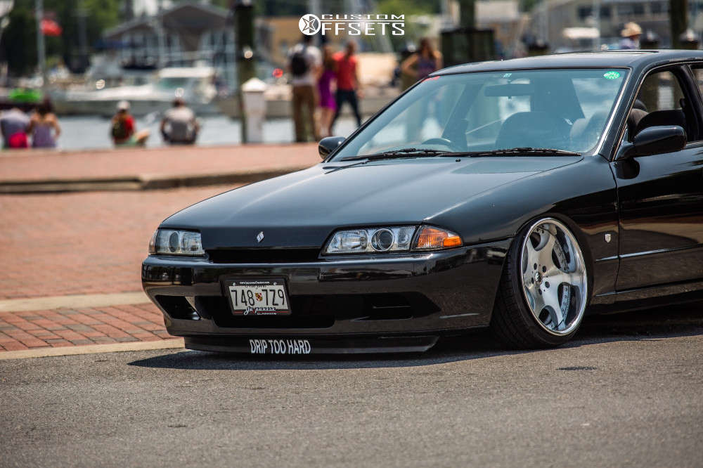 1991 Nissan Skyline R32 with 18x9.5 0 Weds Bazreia and 215