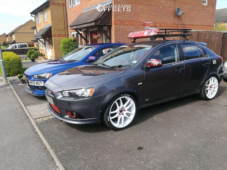 2009 Mitsubishi Lancer with 19x8.5 25 Work Emotion Cr Kiwami
