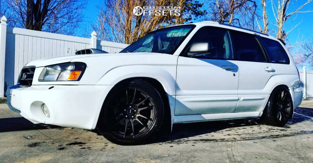 2004 Subaru Forester with 17x9 35 AVID1 AV20 and 235/40R17 Falken