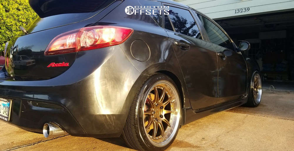 2010 Mazda 3 Sport with 18x8.5 35 Aodhan Ds07 and 225/35R18 Nitto