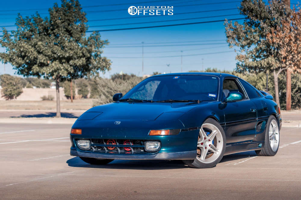 1991 Toyota MR2 with 17x8 33 Advan AVS-VS5 and 205/40R17 Continental ...