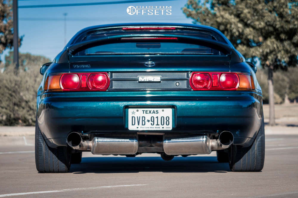 1991 Toyota MR2 with 17x8 33 Advan AVS-VS5 and 205/40R17 Continental ...