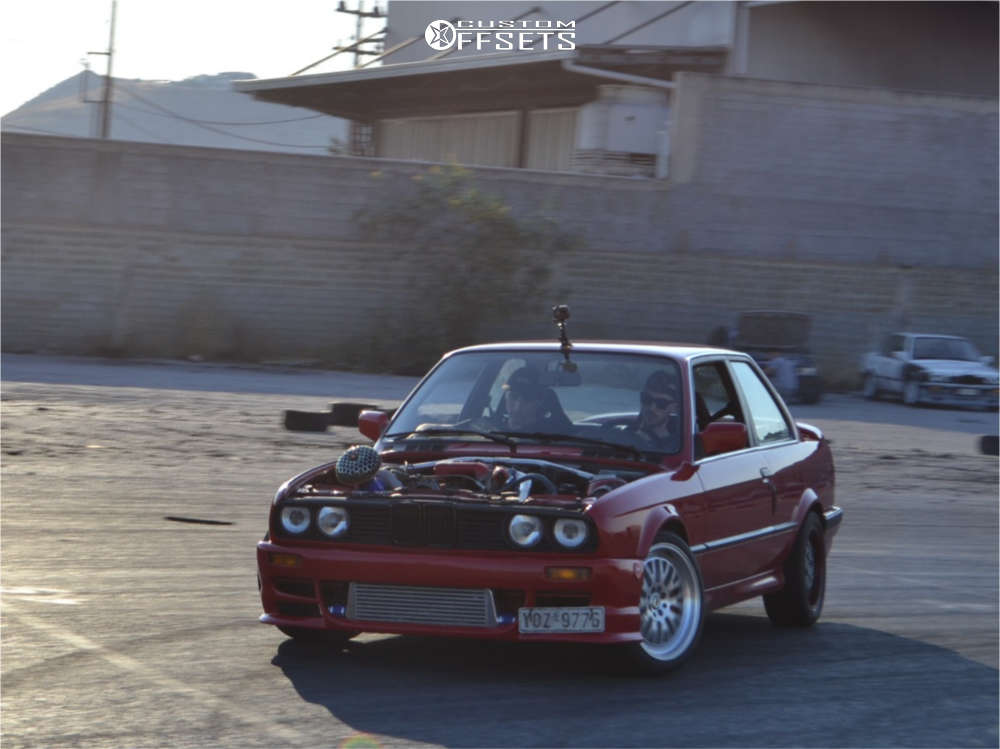 1989 BMW 318i with 17x8 25 Japan Racing Jr10 and 215/40R17 Yokohama ...