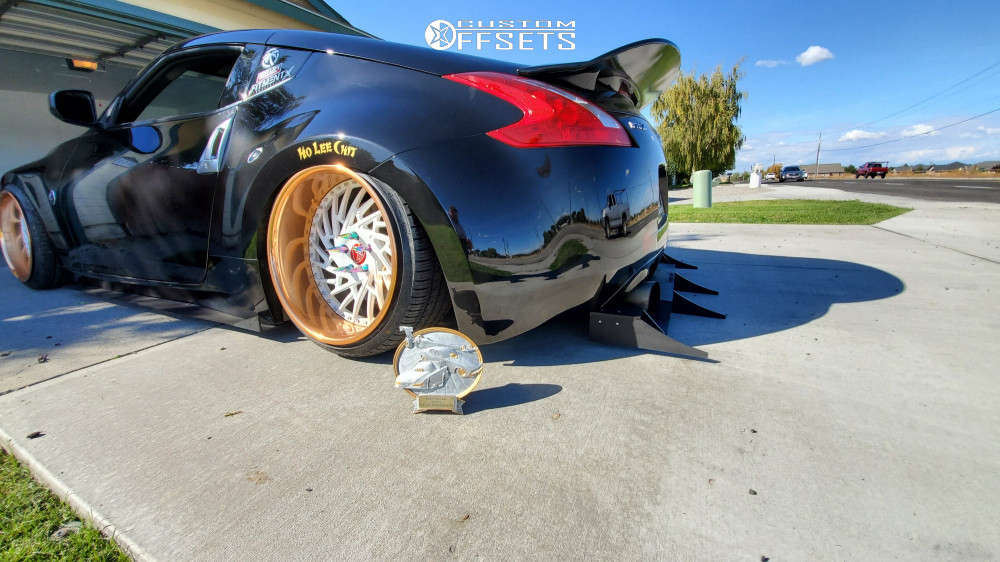 2009 Nissan 370Z Wheel Offset HellaFlush Air Suspension 832889 Custom Offsets