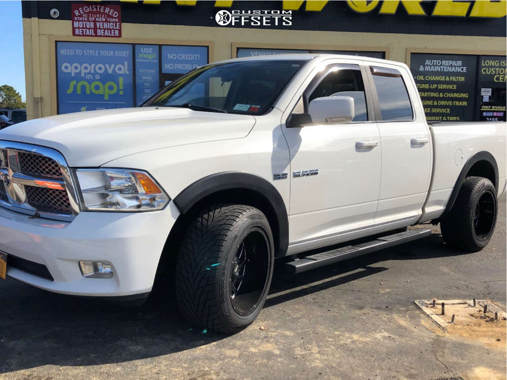 2009 Dodge Ram 1500 Wheel Offset Aggressive > 1" Outside Fender Stock
