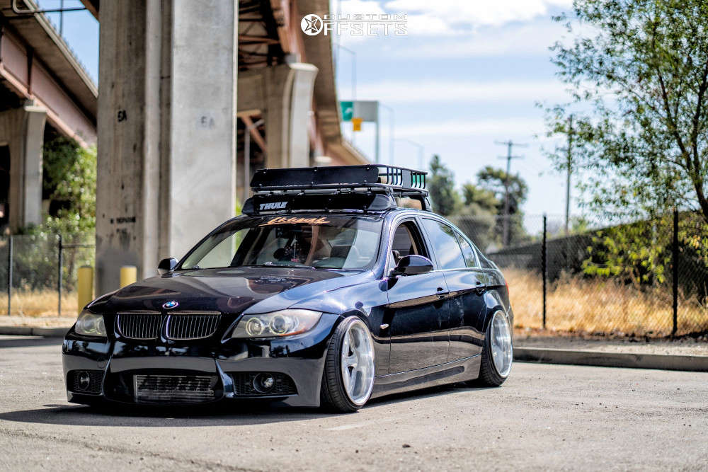 2008 BMW 335i with 18x10.5 1 Work VS KF and 215/35R18 Dcenti D9000 and ...