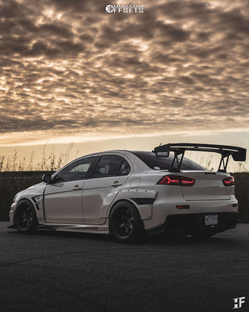 2014 Mitsubishi Lancer with 18x11 -7 Volk Te37v and 275