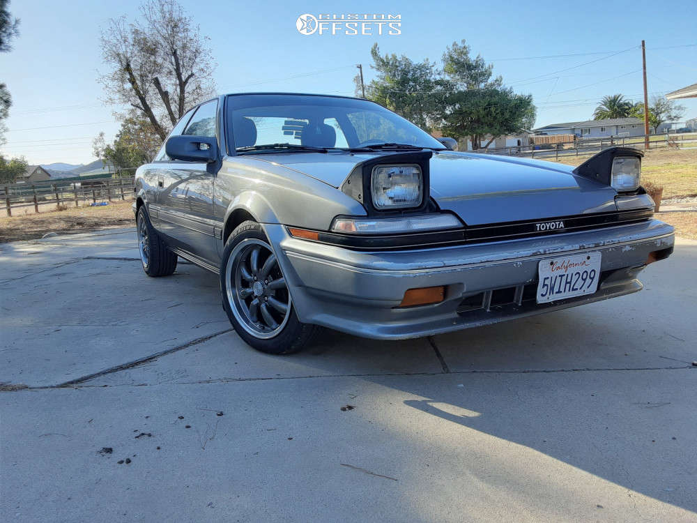 1990 Toyota Corolla with 15x7 40 Konig Rewind and 225/25R15