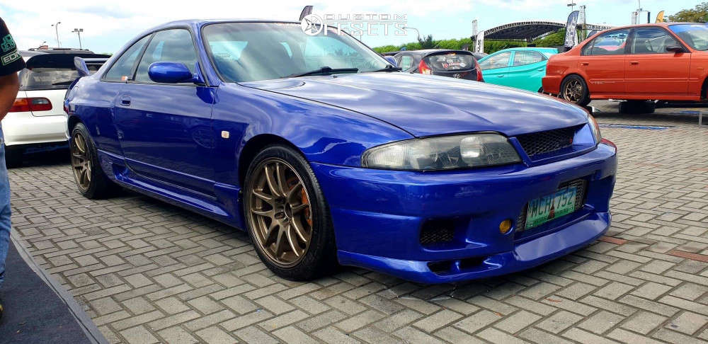 1996 Nissan Skyline R33 with 18x9.5 30 Work Emotion Cr Kiwami and 235 ...