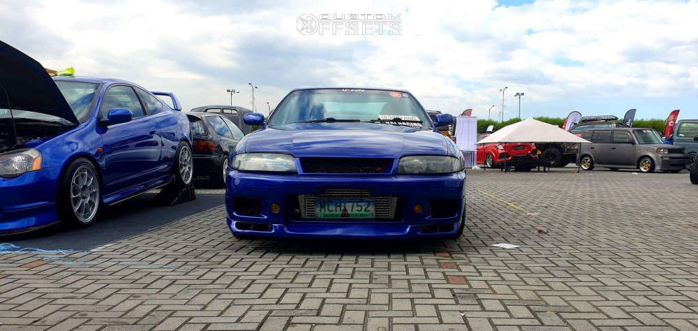 1996 Nissan Skyline R33 with 18x9.5 30 Work Emotion Cr Kiwami and 235 ...