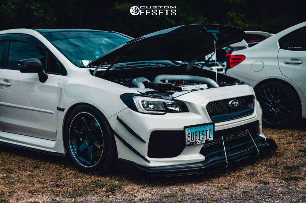 2016 Subaru WRX STI with 18x9.5 38 Volk Te37 and 265/35R18 Michelin ...