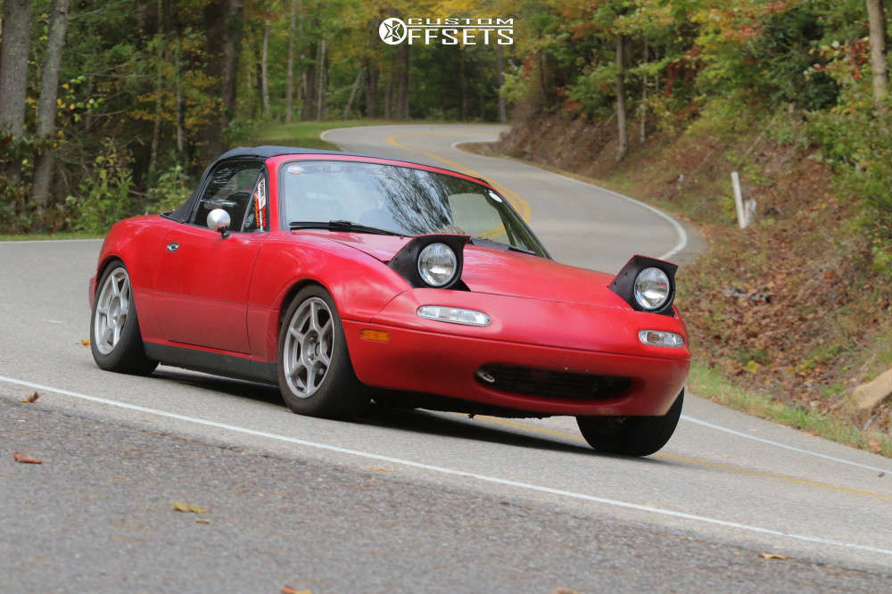 1992 Mazda MX-5 Miata with 15x7 38 Kosei K1 and 205/50R15