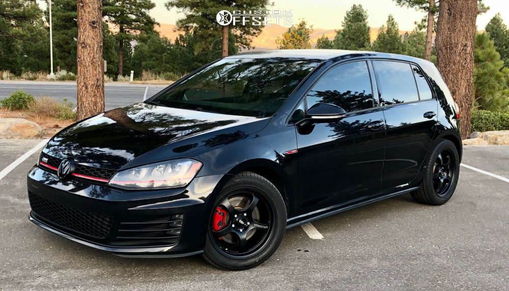 2015 Volkswagen GTI with 17x8 45 Motegi Mr131 and 245/45R17 Bridgestone ...