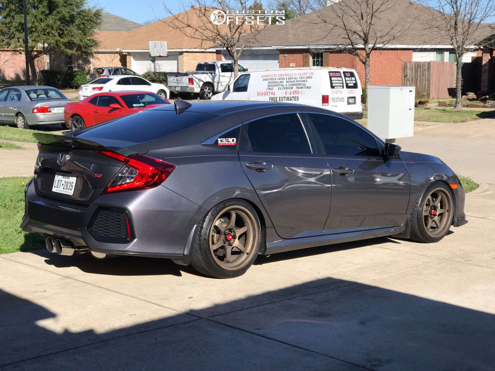 2018 Honda Civic with 18x9.5 30 Aodhan Ah08 and 245/40R18 Federal 595 ...