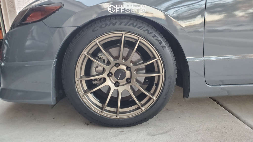 2007 Honda Civic with 17x8 35 AVID1 AV20 and 225/45R17 Continental
