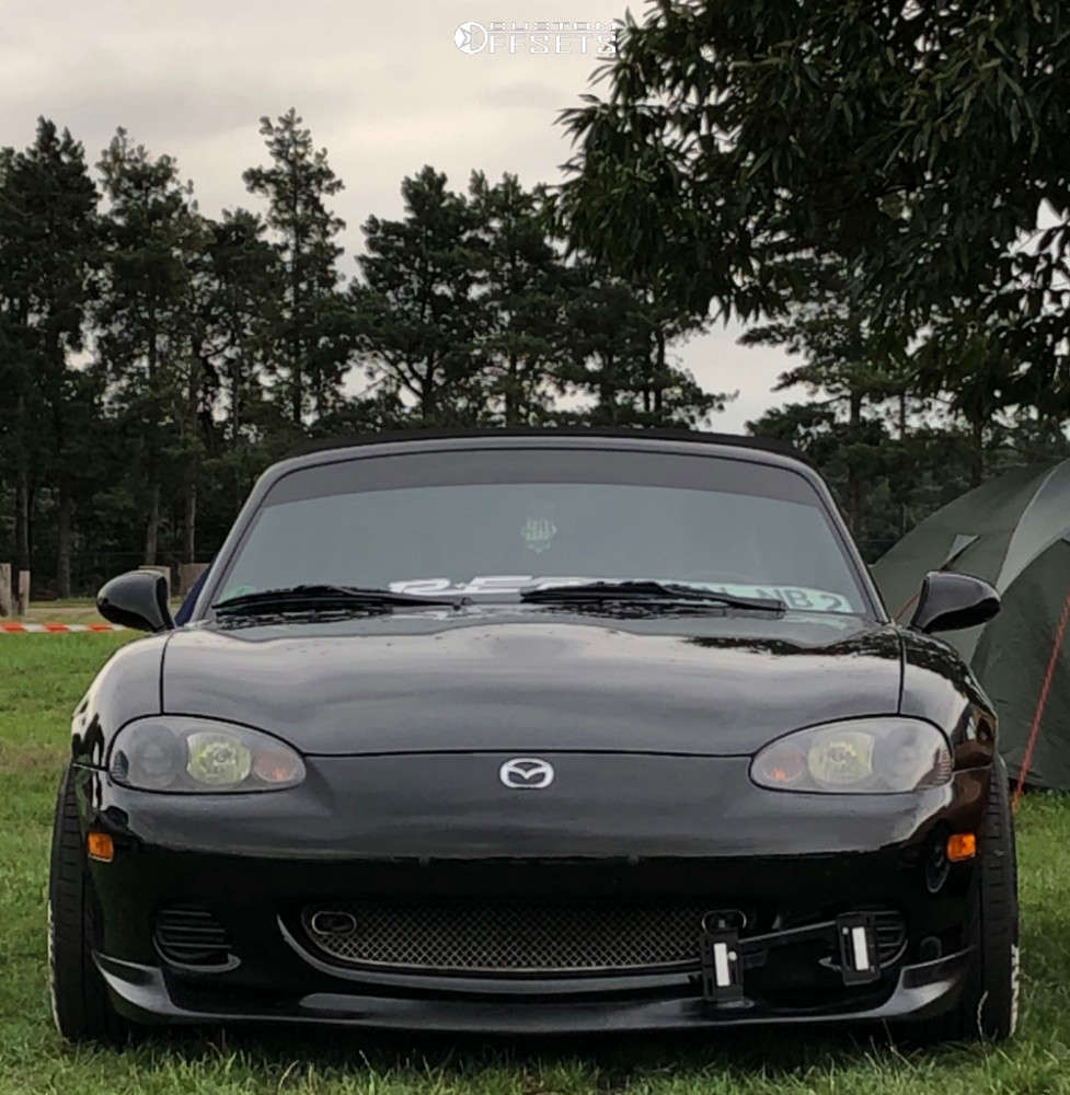 2004 Mazda Miata with 15x8.5 13 Japan Racing Jr12 and 205/50R15 Hankook ...