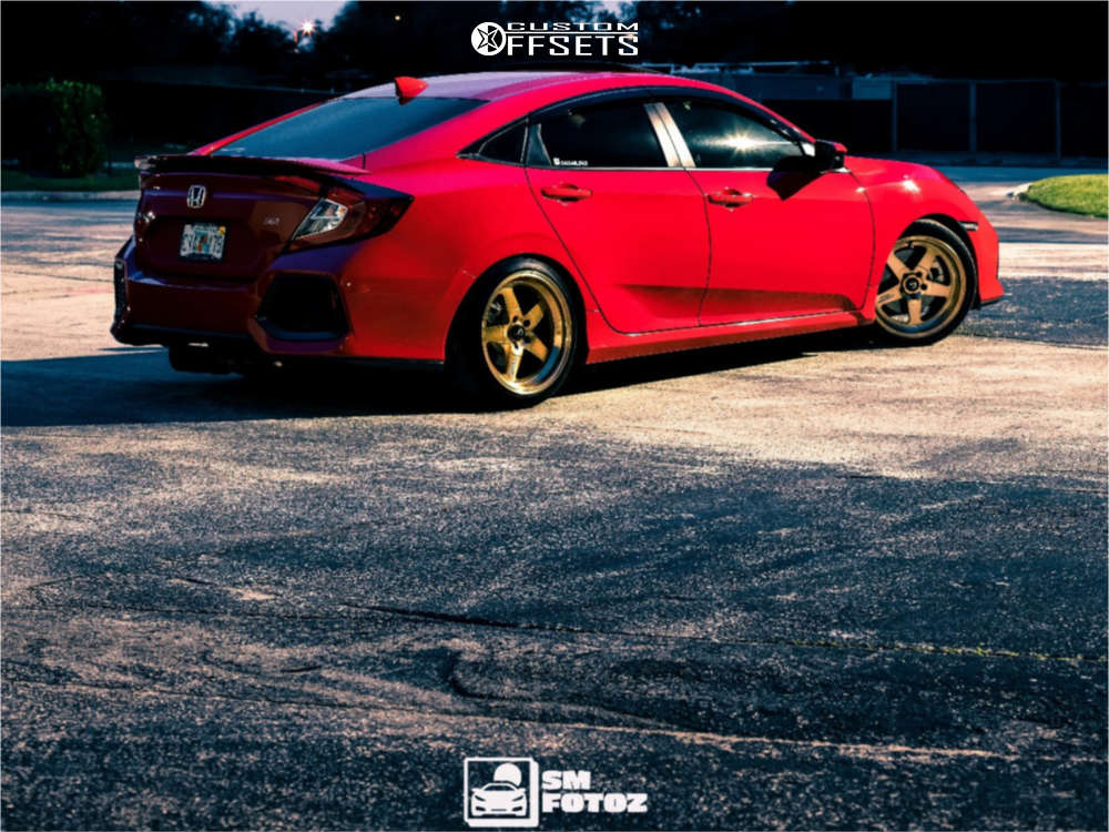 2018 Honda Civic with 18x9.5 25 Cosmis Racing Xt-005r and 225