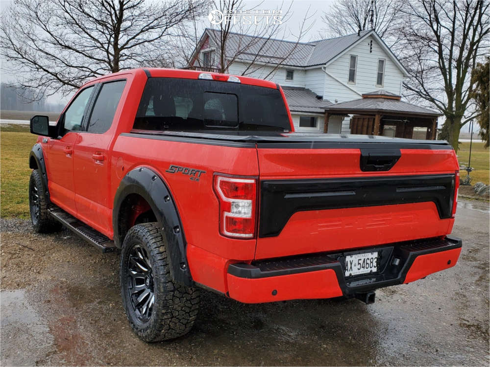 2019 Ford F150 with 20x9 1 Fuel Blitz and 305/55R20 Falken Wildpeak At3w and Stock Custom Offsets