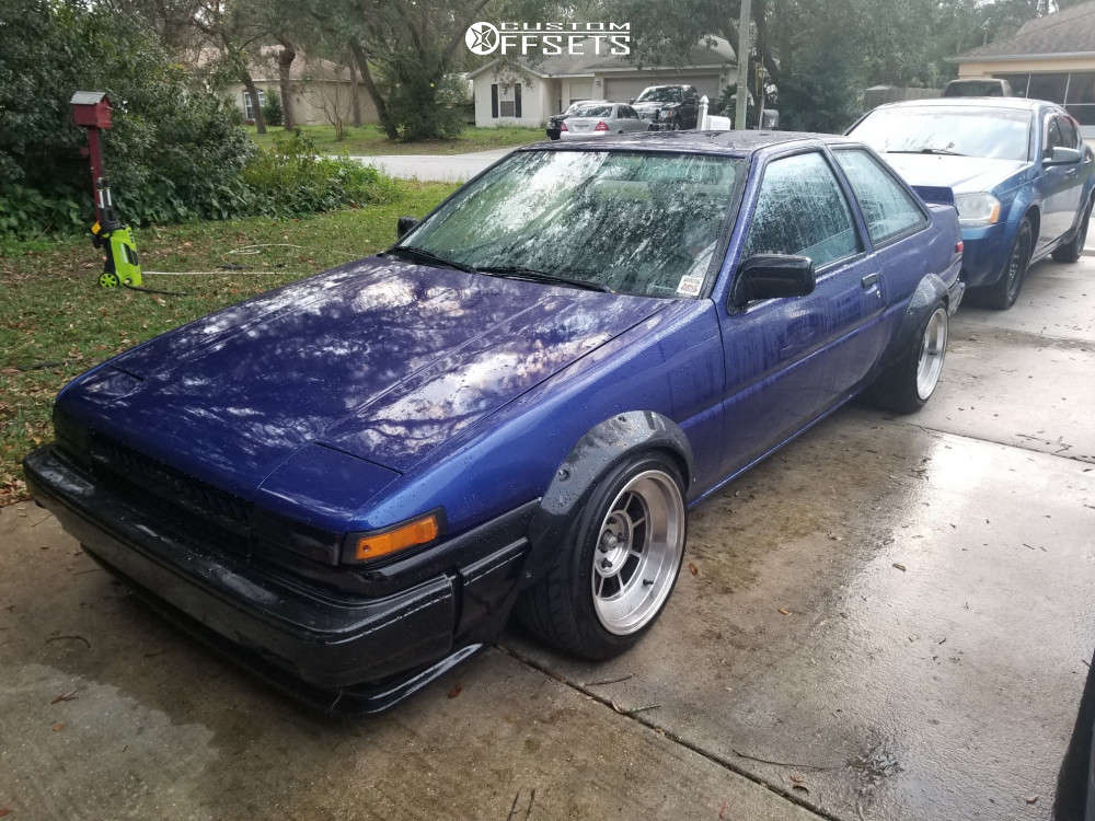 1985 Toyota Corolla with 15x9 0 Rota Shakotan and 195/55R15