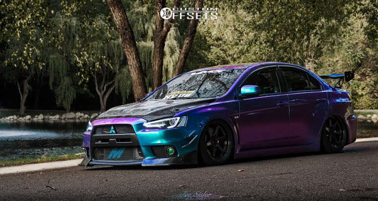 2008 Mitsubishi Lancer with 18x9.5 22 Varrstoen Es2 and 245