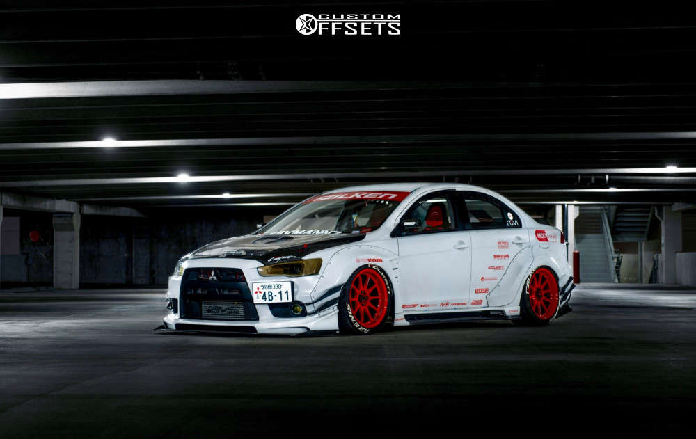 2014 Mitsubishi Lancer with 18x10.5 18 Volk Ce28n and 275/35R18