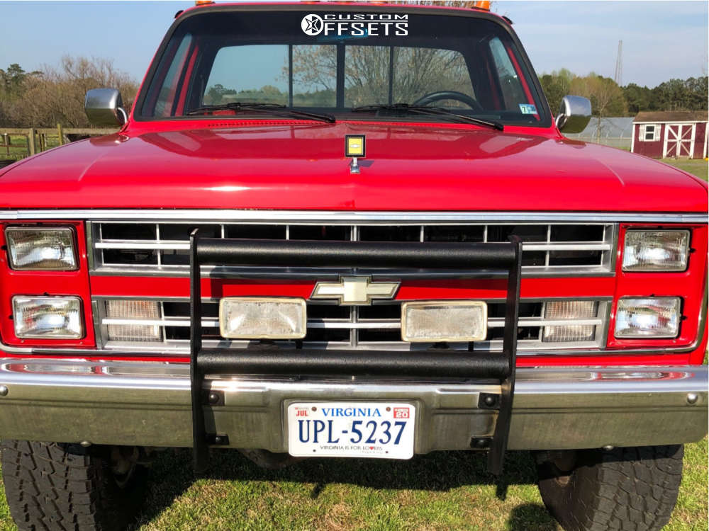 1985 Chevrolet K30 with 16x10 25 American Racing Outlaw Ii and 315