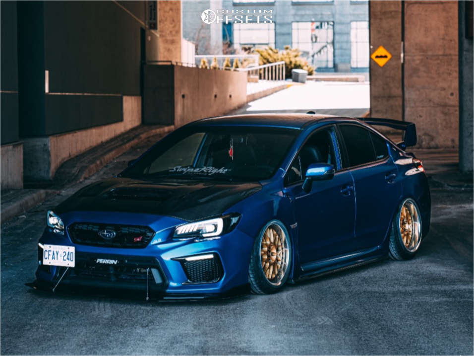 2015 Subaru WRX STI with 18x10.5 28 Work Vs Xx and 245/40R18