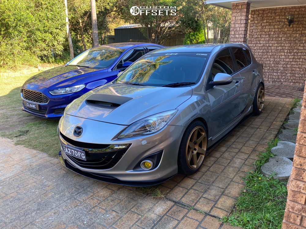 2010 Mazda 3 with 18x8.5 35 AVID1 AV38 and 225/40R18 Michelin