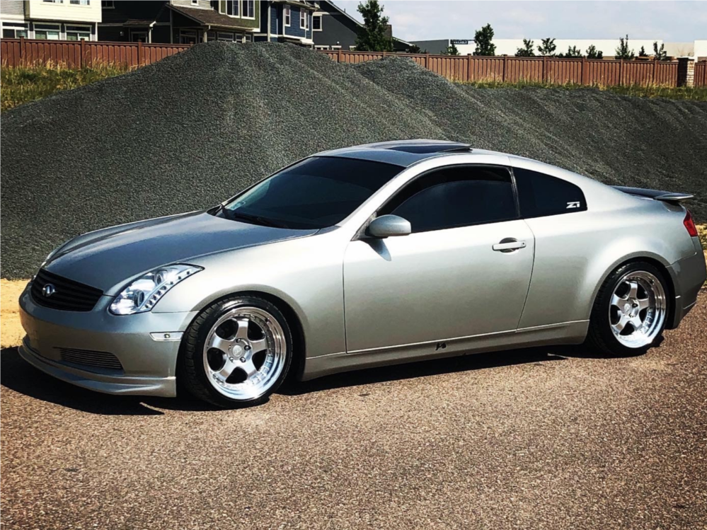 2003 INFINITI G35 with 18x10.5 22 ESR Sr06 and 255/35R18 Milestar