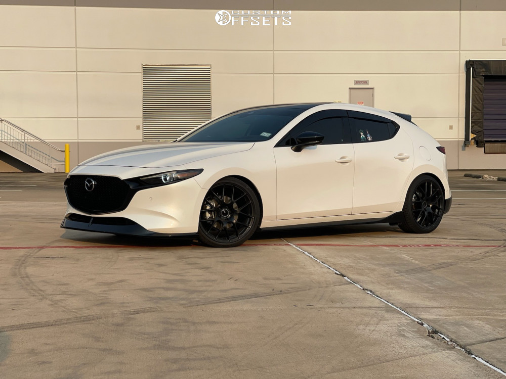 2021 Mazda 3 with 19x8.5 35 Enkei Raijin and 235/35R19 Continental