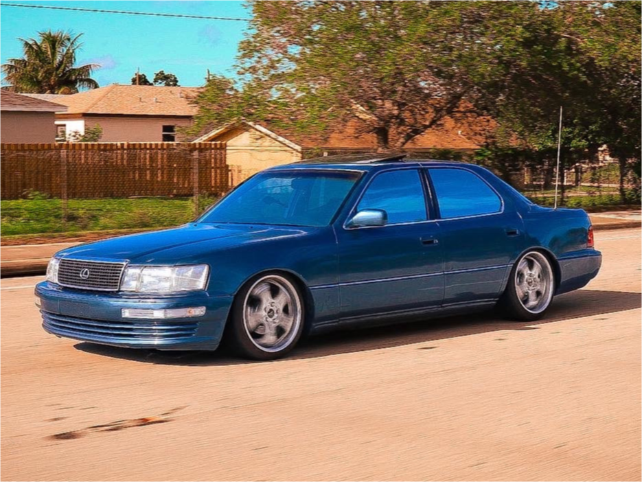 1990 Lexus LS400 with 18x8.5 35 Work Euroline N2 and 215/35R18
