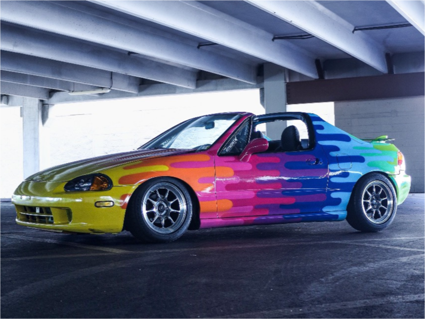 1996 Honda Civic Del Sol with 15x8 10 Konig Countergram and 205