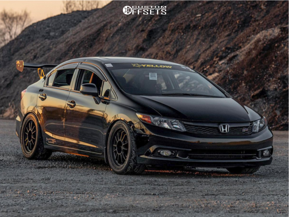 2012 Honda Civic with 17x9 40 Konig Hypergram and 255/40R17 Falken