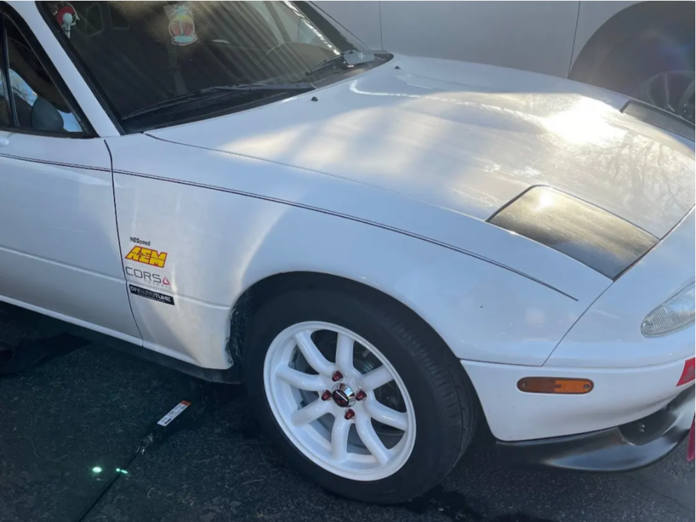 1990 Mazda Miata with 15x7 21 RS Watanabe F8 and 205/50R15 Hankook
