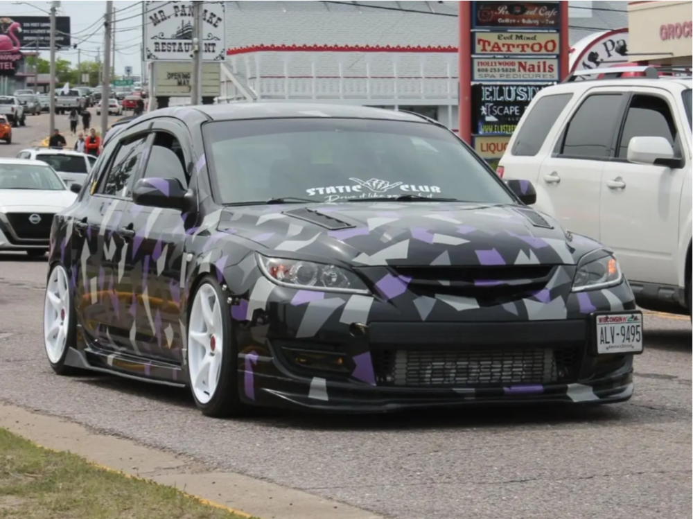 2008 Mazda 3 with 18x8.5 35 Kansei Tandem and 225/40R18 Ohtsu
